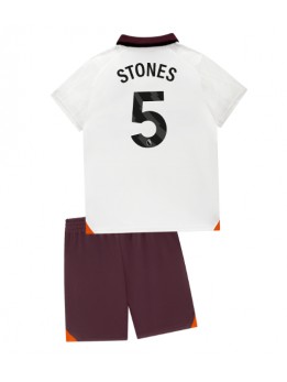 Manchester City John Stones #5 Auswärts Trikotsatz für Kinder 2023-24 Kurzarm (+ Kurze Hosen)